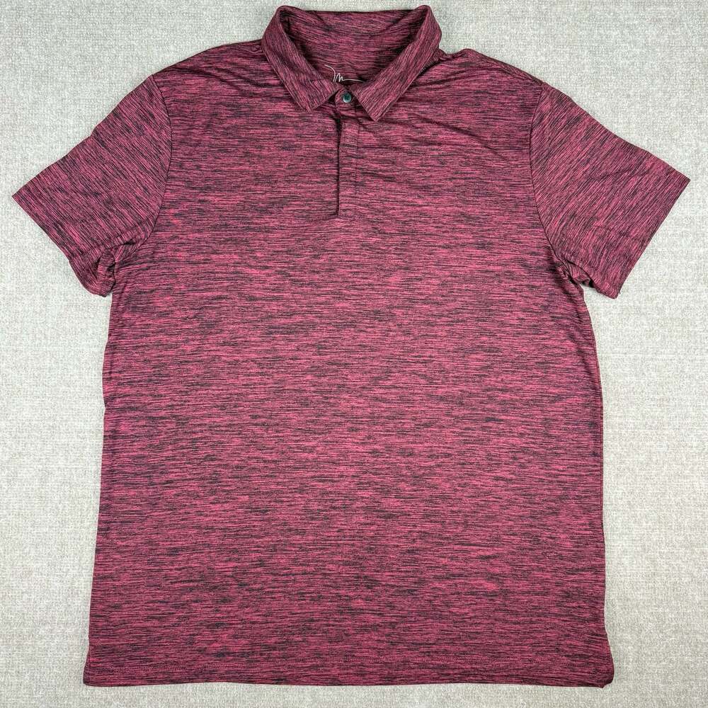 Marc Anthony Luxury Polo Shirt, Red/Black Space-Dye, XL, Short Sleeve